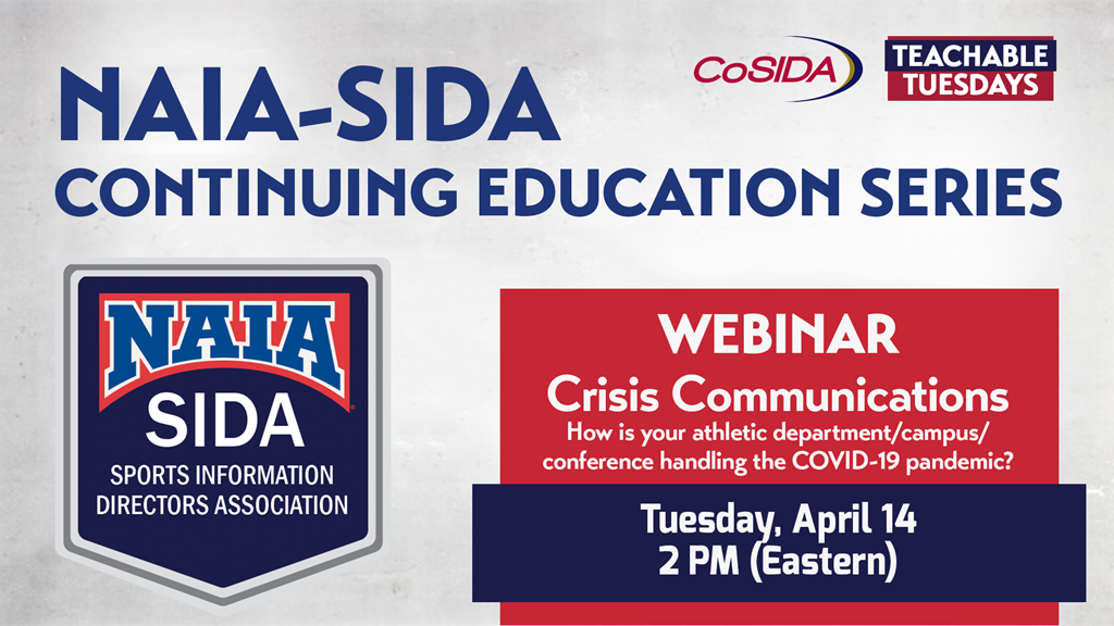 Join Us! NAIA-SIDA Continuing Education Live Webinar: Crisis Communications and the COVID-19 Pandemic